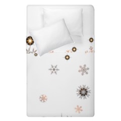 Golden-snowflake Duvet Cover Double Side (single Size) by saad11