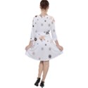Golden-snowflake Quarter Sleeve Ruffle Waist Dress View2