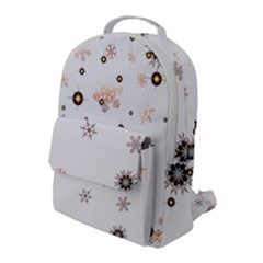 Golden-snowflake Flap Pocket Backpack (large) by saad11