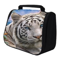 White Tiger Peacock Animal Fantasy Water Summer Full Print Travel Pouch (small) by Cemarart