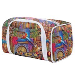 Arabian Street Art Colorful Peacock Tiger Man Parrot Horse Dancer Fantasy Toiletries Pouch by Cemarart