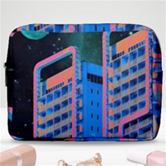 Fantasy City Architecture Building Cityscape Make Up Pouch (large) by Cemarart