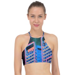Fantasy City Architecture Building Cityscape Halter Bikini Top by Cemarart