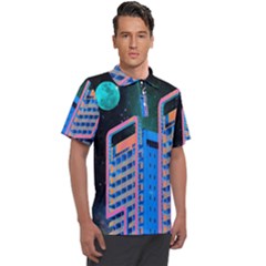 Fantasy City Architecture Building Cityscape Men s Polo T-shirt by Cemarart