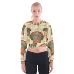 Egyptian Architecture Column Cropped Sweatshirt by Proyonanggan