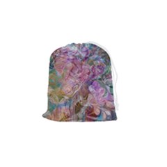 Abstract Waves Drawstring Pouch (small) by kaleidomarblingart