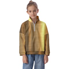 Golden Textures Polished Metal Plate, Metal Textures Kids  Half Zip Hoodie by nateshop