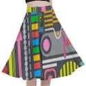 Pattern Geometric Abstract Colorful Arrows Lines Circles Triangles A-Line Full Circle Midi Skirt With Pocket View1