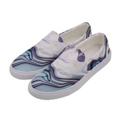 Marble Abstract White Pink Dark Women s Canvas Slip Ons by Grandong