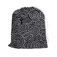 Authentic Aboriginal Art - Meeting Places Drawstring Pouch (2xl) by hogartharts