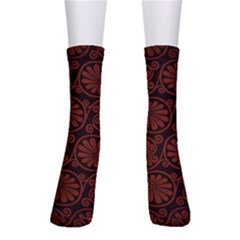 Brown Floral Pattern Floral Greek Ornaments Crew Socks by nateshop