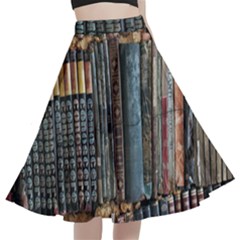 Psychedelic Digital Art Artwork Landscape Colorful A-line Full Circle Midi Skirt With Pocket by Bedest
