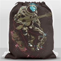 Astronaut Playing Guitar Parody Drawstring Bag (large) by Cemarart