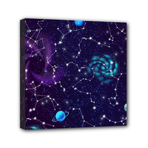 Realistic Night Sky With Constellations Mini Canvas 6  X 6  (stretched) by Cemarart