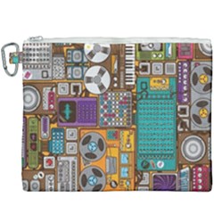 Pattern Design Art Techno  Dj Music Retro Music Device Canvas Cosmetic Bag (xxxl) by Cemarart