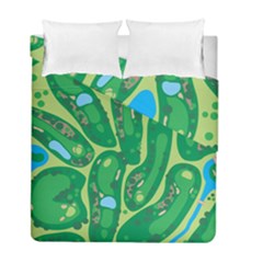 Golf Course Par Golf Course Green Duvet Cover Double Side (full/ Double Size) by Cemarart