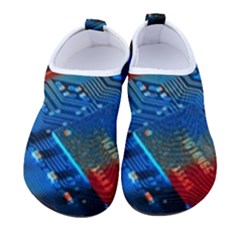 Gray Circuit Board Electronics Electronic Components Microprocessor Women s Sock-style Water Shoes by Cemarart