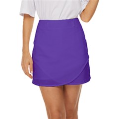 Ultra Violet Purple Mini Front Wrap Skirt by bruzer