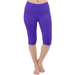 Ultra Violet Purple Lightweight Velour Cropped Yoga Leggings by Patternsandcolors