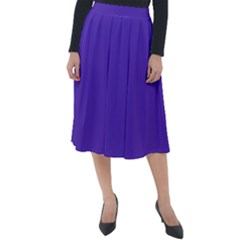 Ultra Violet Purple Classic Velour Midi Skirt  by Patternsandcolors