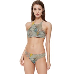 Illustration Ukrainian Folk Seamless Pattern Ornament Banded Triangle Bikini Set by Proyonanggan