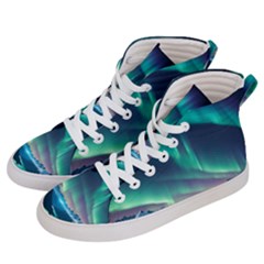 Aurora Borealis Men s Hi-top Skate Sneakers by Ndabl3x