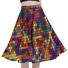 Pattern Dots Wallpaper Seamless Pattern A-line Full Circle Midi Skirt With Pocket by Ndabl3x