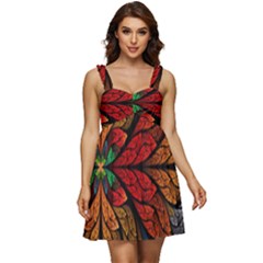 Fractals, Floral Ornaments, Rings Ruffle Strap Babydoll Chiffon Dress by nateshop
