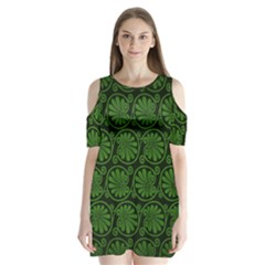 Shoulder Cutout Velvet One Piece by nateshop