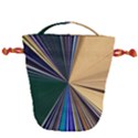Blue Hexagon Pattern Drawstring Bucket Bag View2
