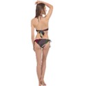 Flower Patterns Pattern Beige Green Cross Front Halter Bikini Set View2