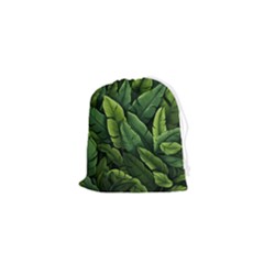 Green Leaves Drawstring Pouch (xs) by goljakoff
