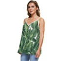 Tropical leaves Casual Spaghetti Strap Chiffon Top View2
