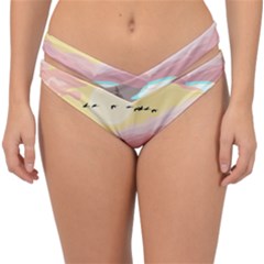 Mountain Birds River Sunset Nature Double Strap Halter Bikini Bottoms by Cemarart