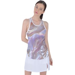 Silk Waves Abstract Racer Back Mesh Tank Top by Cemarart