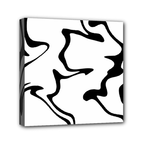 Black And White Swirl Background Mini Canvas 6  X 6  (stretched) by Cemarart
