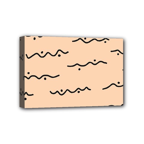 Lines Dots Pattern Abstract Mini Canvas 6  X 4  (stretched) by Cemarart