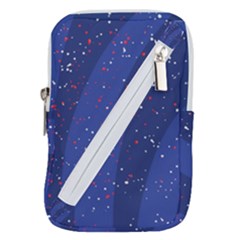 Texture Multicolour Ink Dip Flare Belt Pouch Bag (small) by Cemarart