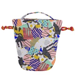 Digital Paper Scrapbooking Abstract Drawstring Bucket Bag by Cemarart