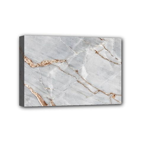 Gray Light Marble Stone Texture Background Mini Canvas 6  X 4  (stretched) by Cemarart