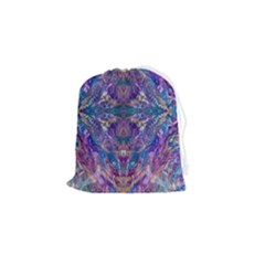 Cobalt Arabesque Drawstring Pouch (small) by kaleidomarblingart