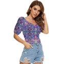 Cobalt arabesque Button up blouse View3