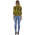 Yellow Hexagons 3d Art Honeycomb Hexagon Pattern Women s 3/4 Sleeve Ruffle Edge Open Front Jacket View4