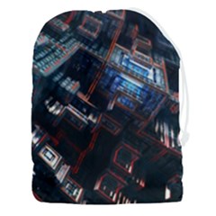 Fractal Cube 3d Art Nightmare Abstract Drawstring Pouch (3xl) by Cemarart