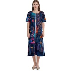 Wallet City Art Graffiti Women s Cotton Short Sleeve Nightgown by Bedest