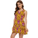 Blooming Flowers Of Orchid Paradise Tiered Sleeveless Mini Dress View3
