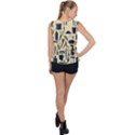 Elegant Hairdresser pattern cream Bubble Hem Chiffon Tank Top View2
