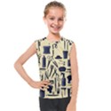 Elegant Hairdresser pattern cream Kids  Mesh Tank Top View1