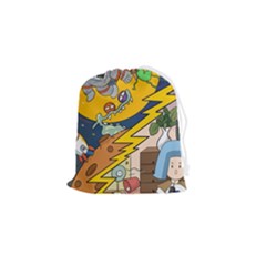 Astronaut Moon Monsters Spaceship Universe Space Cosmos Drawstring Pouch (small) by Maspions