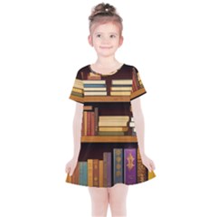 Book Nook Books Bookshelves Comfortable Cozy Literature Library Study Reading Room Fiction Entertain Kids  Simple Cotton Dress by Maspions